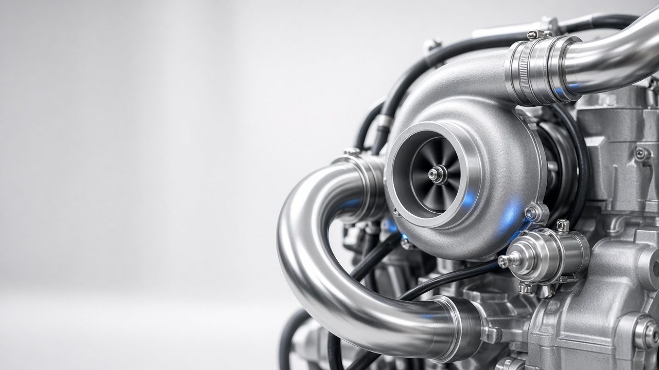 Close view of a BMW diesel engine turbo